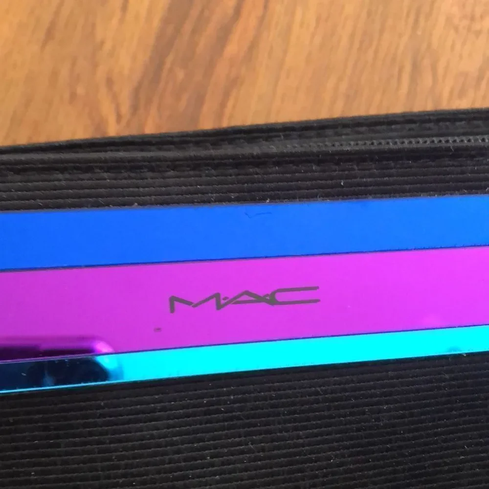 MAC Cosmetics black and purple bag.